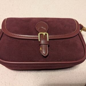 Burgundy Suede Crossbody Bag